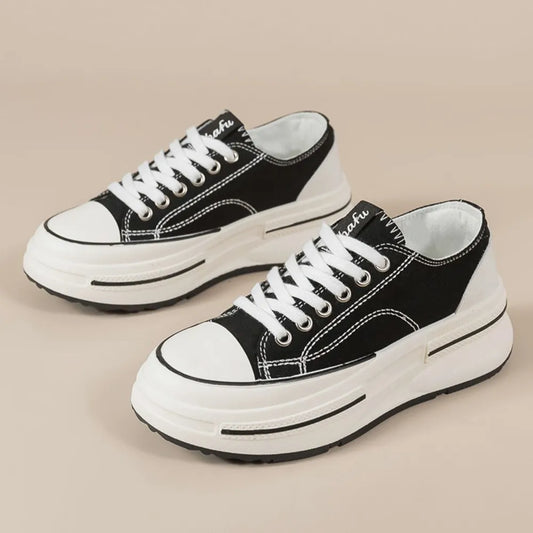 Platform Sneakers Lace Up Round Toe - LaTezza Online Shop