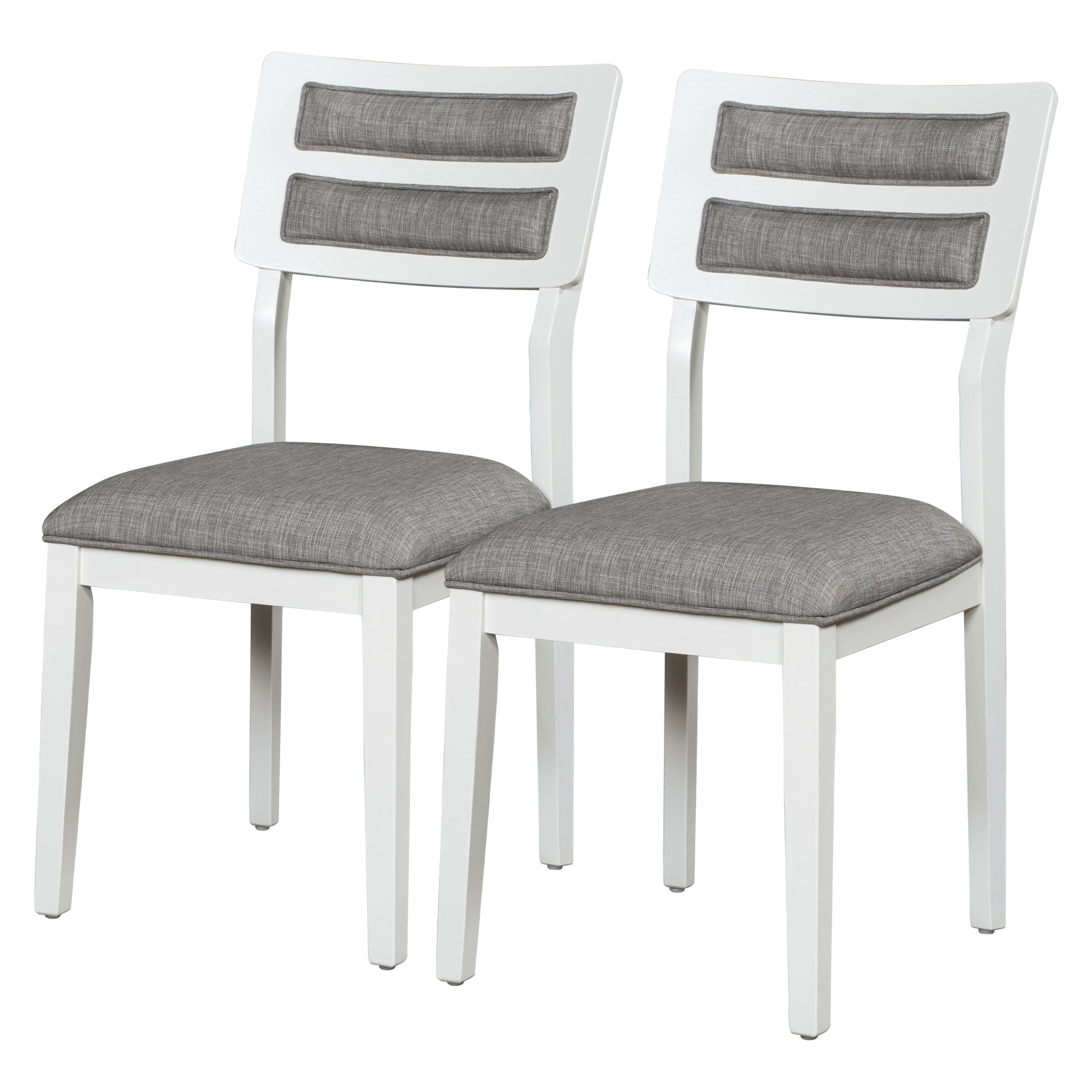TREXM Classic and Traditional Style 6 - Piece Dining Set, Includes Dining Table  4 Upholstered Chairs & Bench (White+Gray) - LaTezza Online Shop
