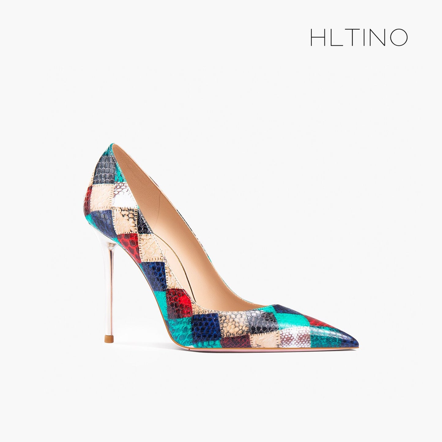 Pumps Red Plaid Snake Pattern Pointed Toe High Heel Shoes Women's Thin Heels Sexy French Large Lacquer Shoes - LaTezza Online Shop