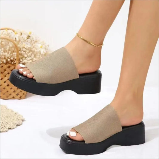 Platform Sandals Cloth Open Toe - LaTezza Online Shop