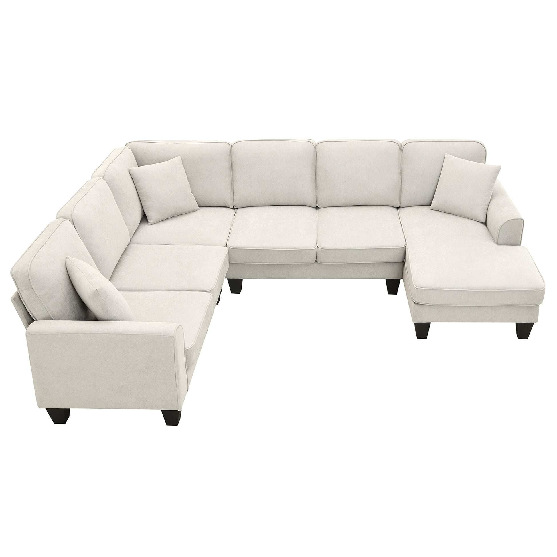 Modern U Shape Sectional Sofa Set 7 Seat Fabric - LaTezza Online Shop
