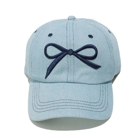 Bow Embroidered Denim Baseball Cap - LaTezza Online Shop
