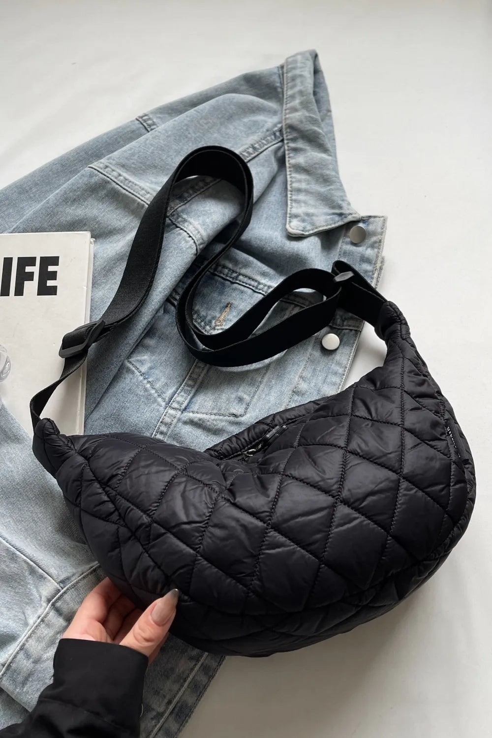 Quilted Adjustable Strap Crossbody Bag - LaTezza Online Shop