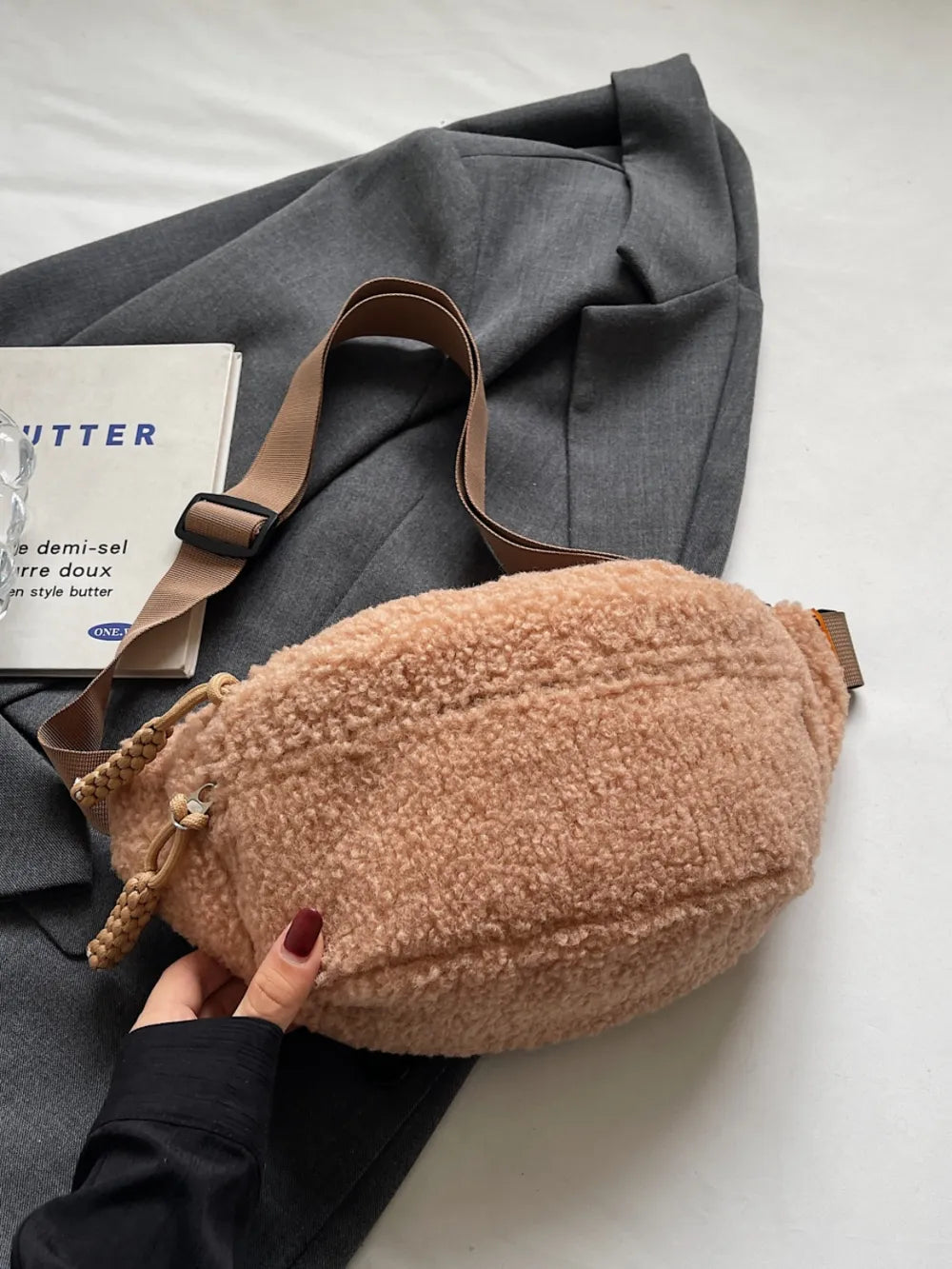 Sherpa Crossbody Bag with Adjustable Strap - LaTezza Online Shop
