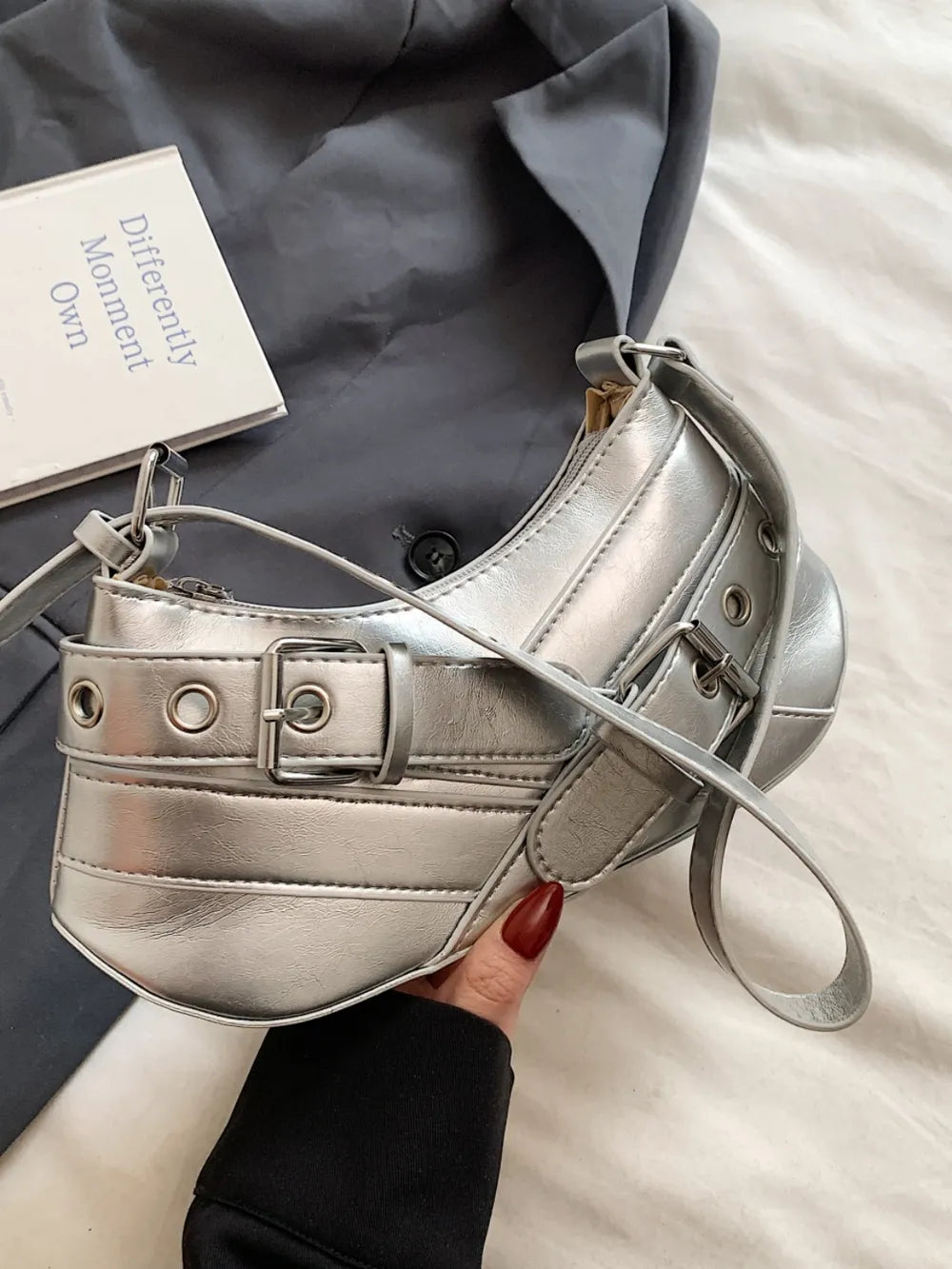 PU Leather Buckle Shoulder Bag - LaTezza Online Shop