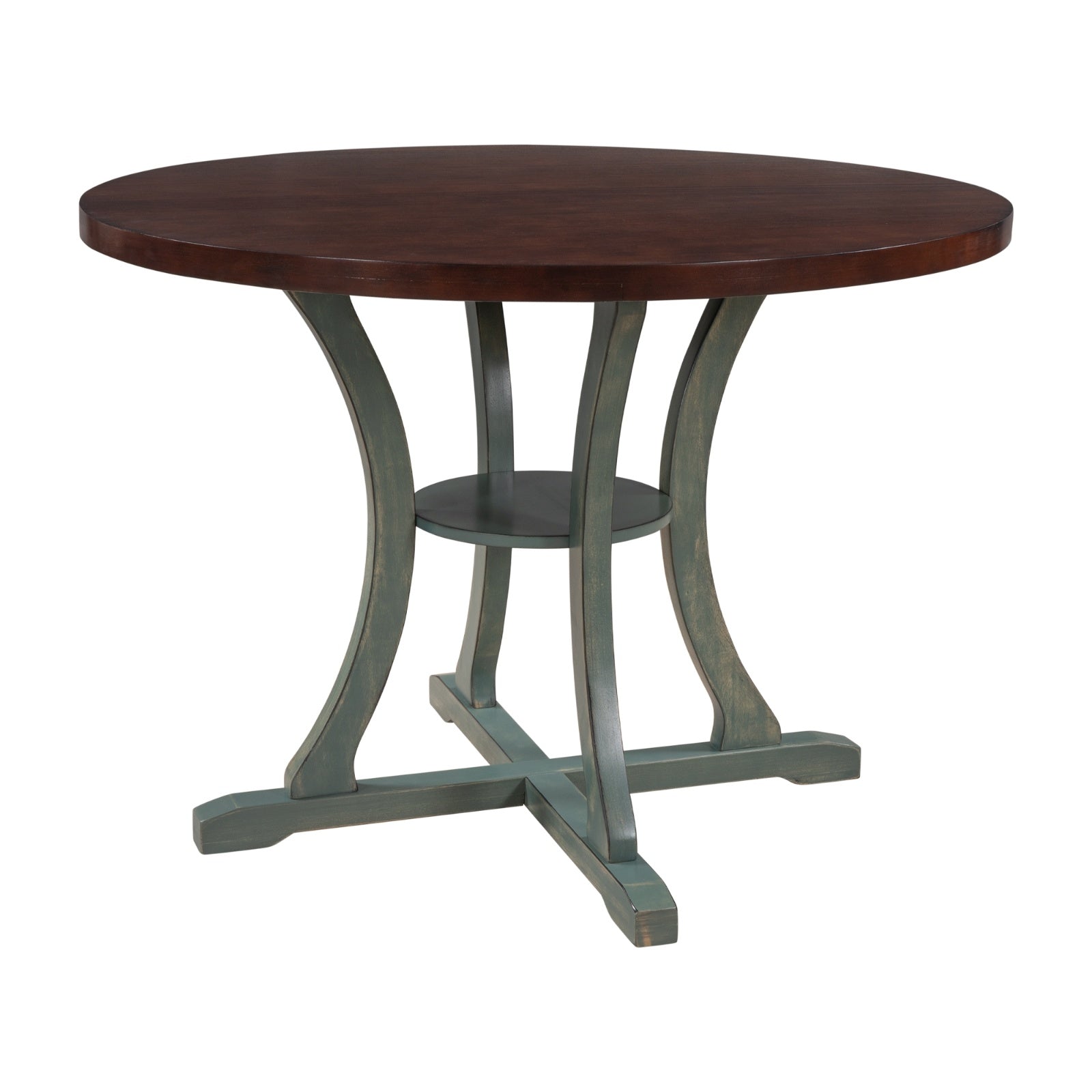 TREXM 5-Piece Round Dining Set With Fabric Chairs & Special-shaped Legs - LaTezza Online Shop