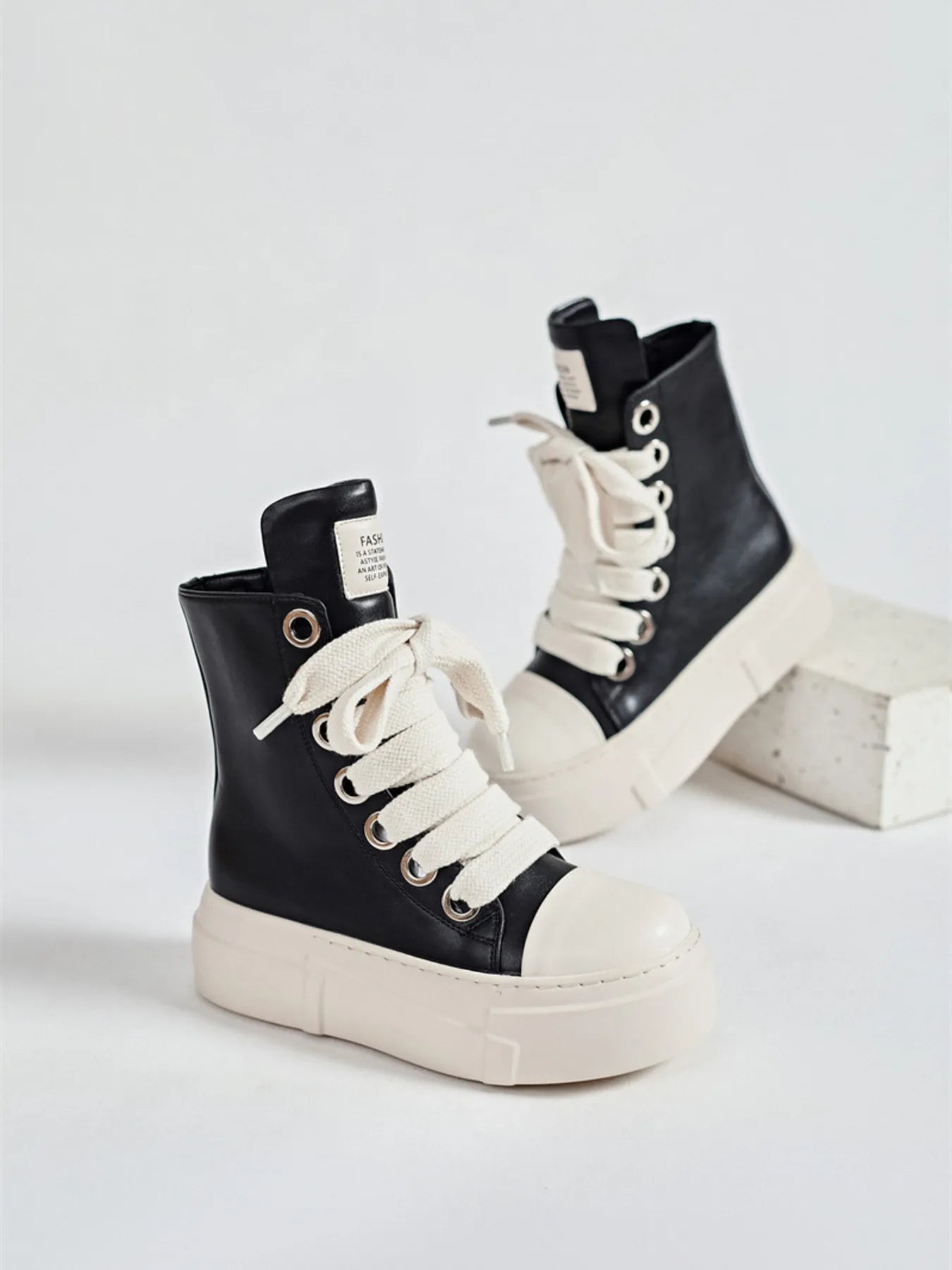 Platform Lace Up Contrast Sneakers - LaTezza Online Shop