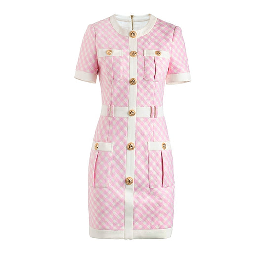Heavy Industry Rivet Button Temperament Waist Closing Skirt New Ins Hip Wrap Dress Early Autumn Splicing Dress - LaTezza Online Shop