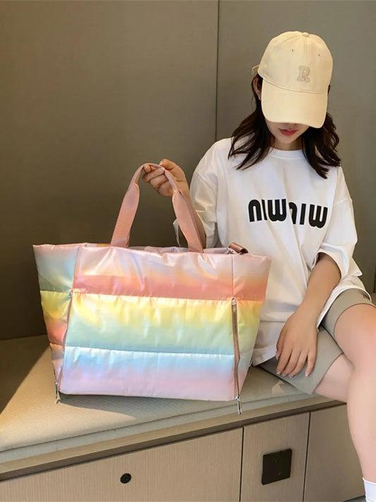 Gradient Quilted Travel Bag with Side Zippers - LaTezza Online Shop