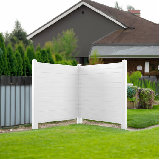 Privacy Fence Panels Kit Air Conditioner Trash Can Enclosure Vinyl white color - LaTezza Online Shop