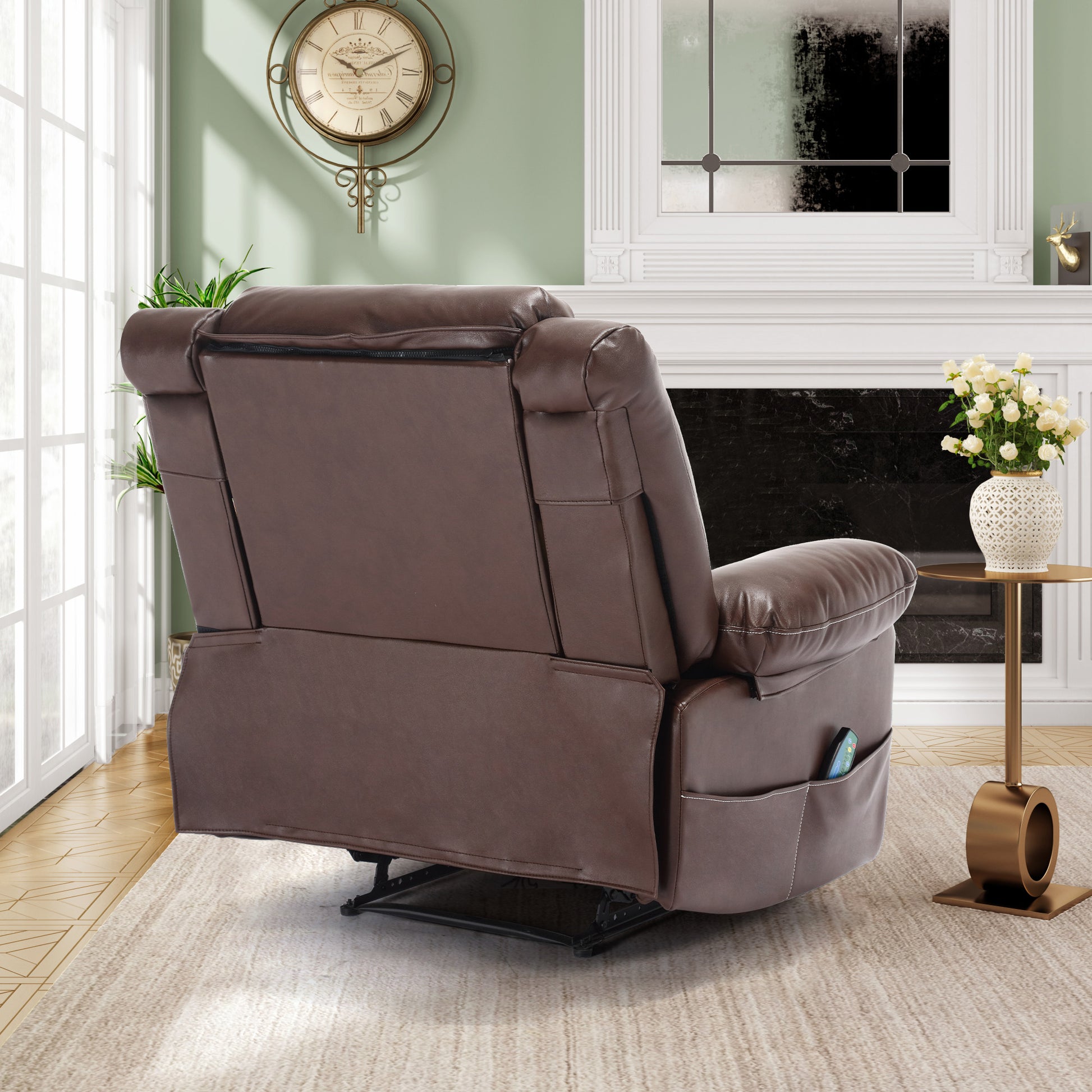 Breathable Leather Massage Recliner Chair Manual Living Room Reclining Sofa - LaTezza Online Shop
