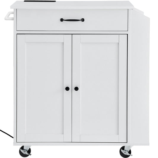 VEVOR Kitchen Island Cart Rolling Storage Cabinet On Wheel With Charging Station - LaTezza Online Shop