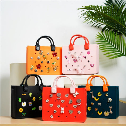 Waterproof EVA Handbag Punching Women's Tote Bags With Shoulder Strap Beach Bag