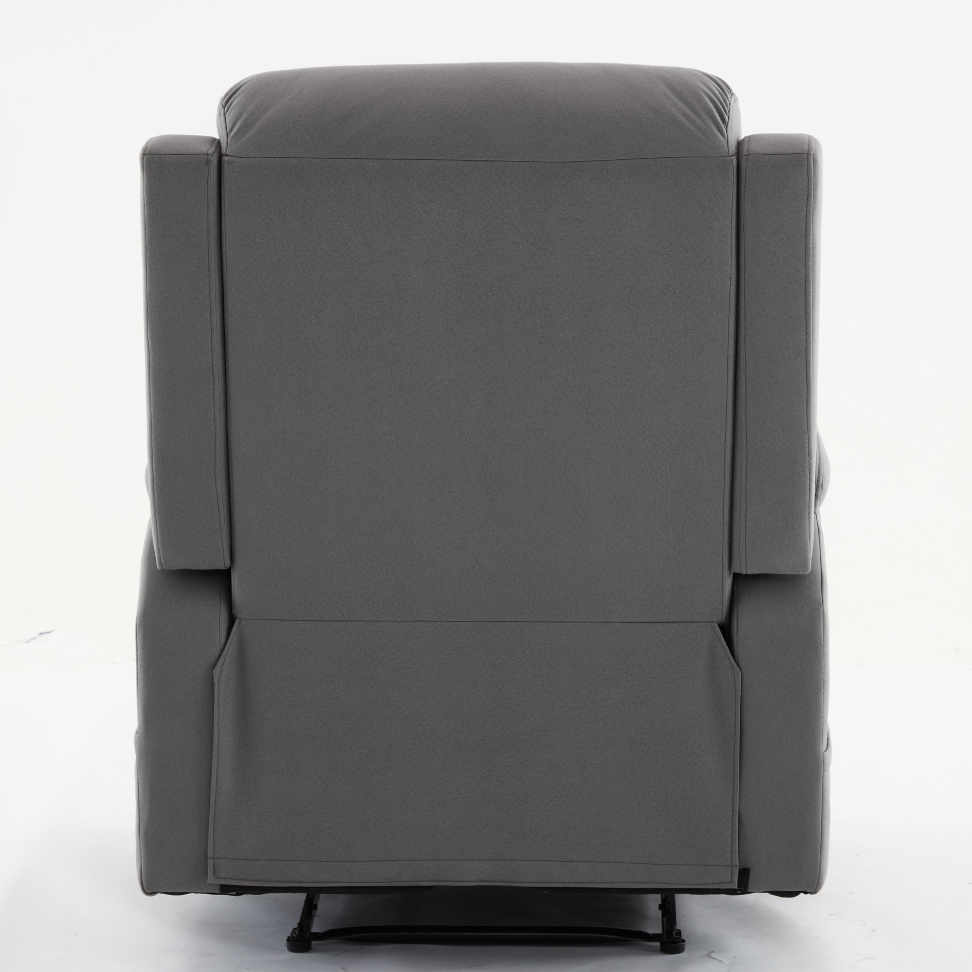 PU leather recliner massage chair with adjustable leg positions at the back, easy to reach side buttons - gray - LaTezza Online Shop