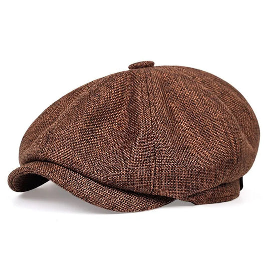 Octagonal hat men's spring and summer thin linen breathable duckbill hat men's retro beret painter hat - LaTezza Online Shop