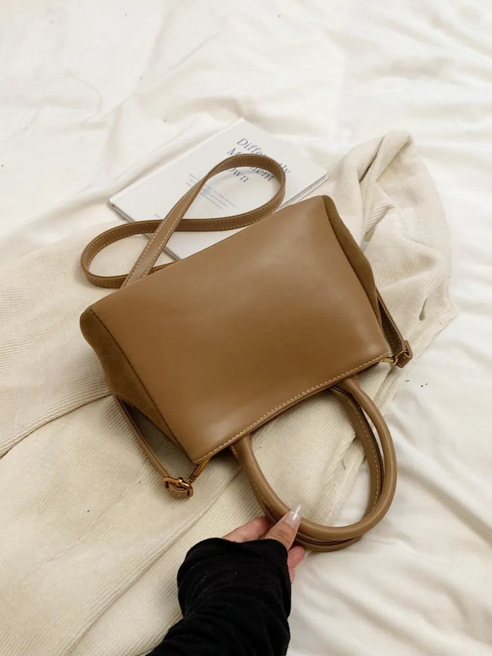 Suede Adjustable Strap Double-Use Handbag - LaTezza Online Shop