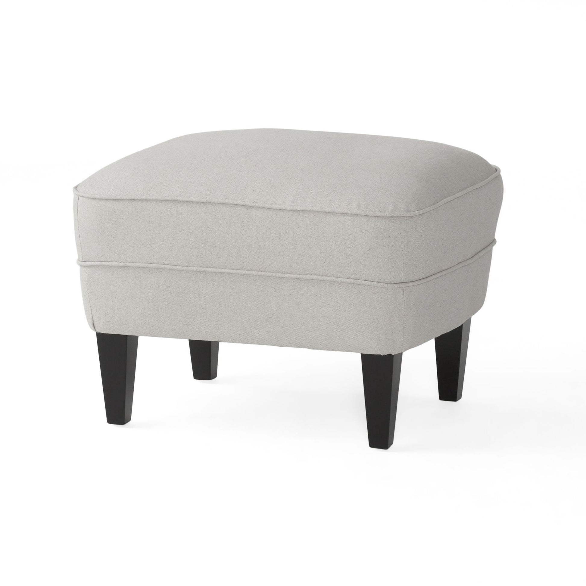 Arm Chair with Ottoman Modern light grey tufted fabric club chair and Ottoman set, stylish cushioned armchair - LaTezza Online Shop
