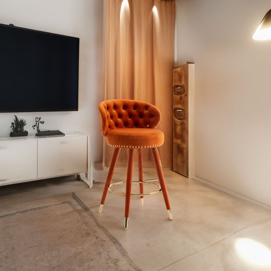 COOLMORE Counter Height Bar Stools Set of 2 for Kitchen Counter Solid Wood Legs with a fixed height of 360 degrees - LaTezza Online Shop