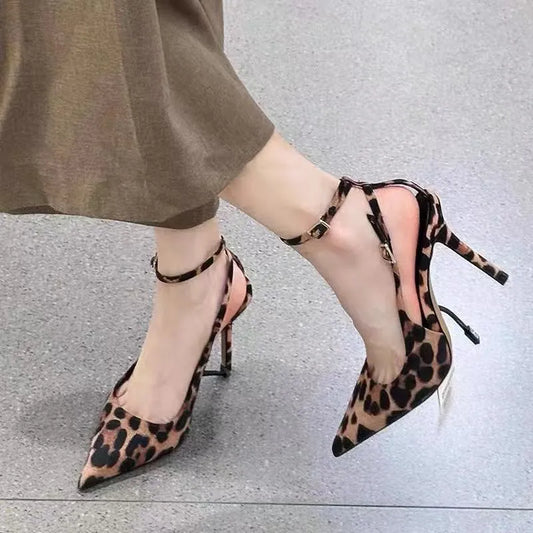 Pumps Leopard Point Toe Stiletto Sandals - LaTezza Online Shop