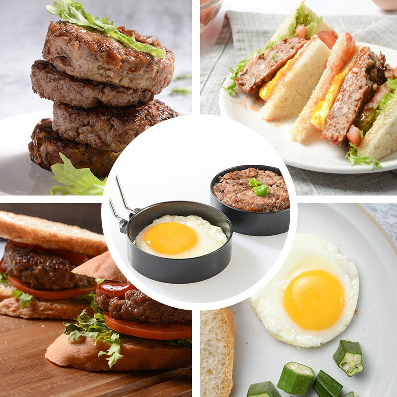 Creative thickened stainless steel non stick coating circular egg fryer hamburger patty mold - LaTezza Online Shop