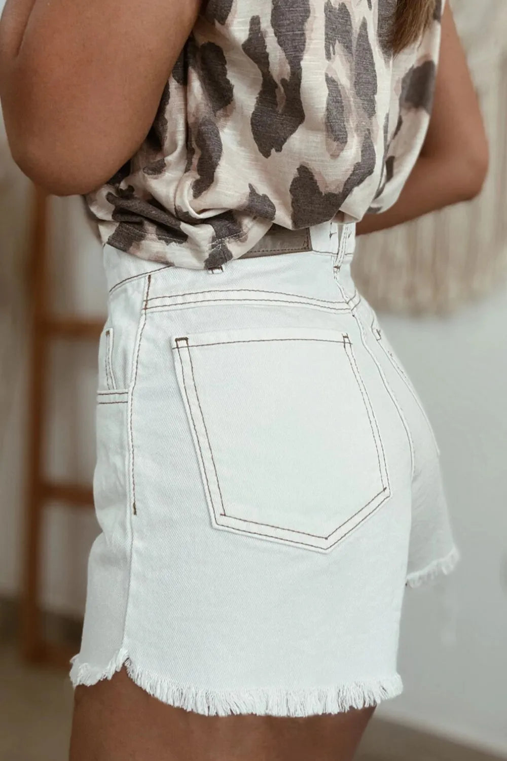 Raw Hem High Waist Denim Shorts - LaTezza Online Shop