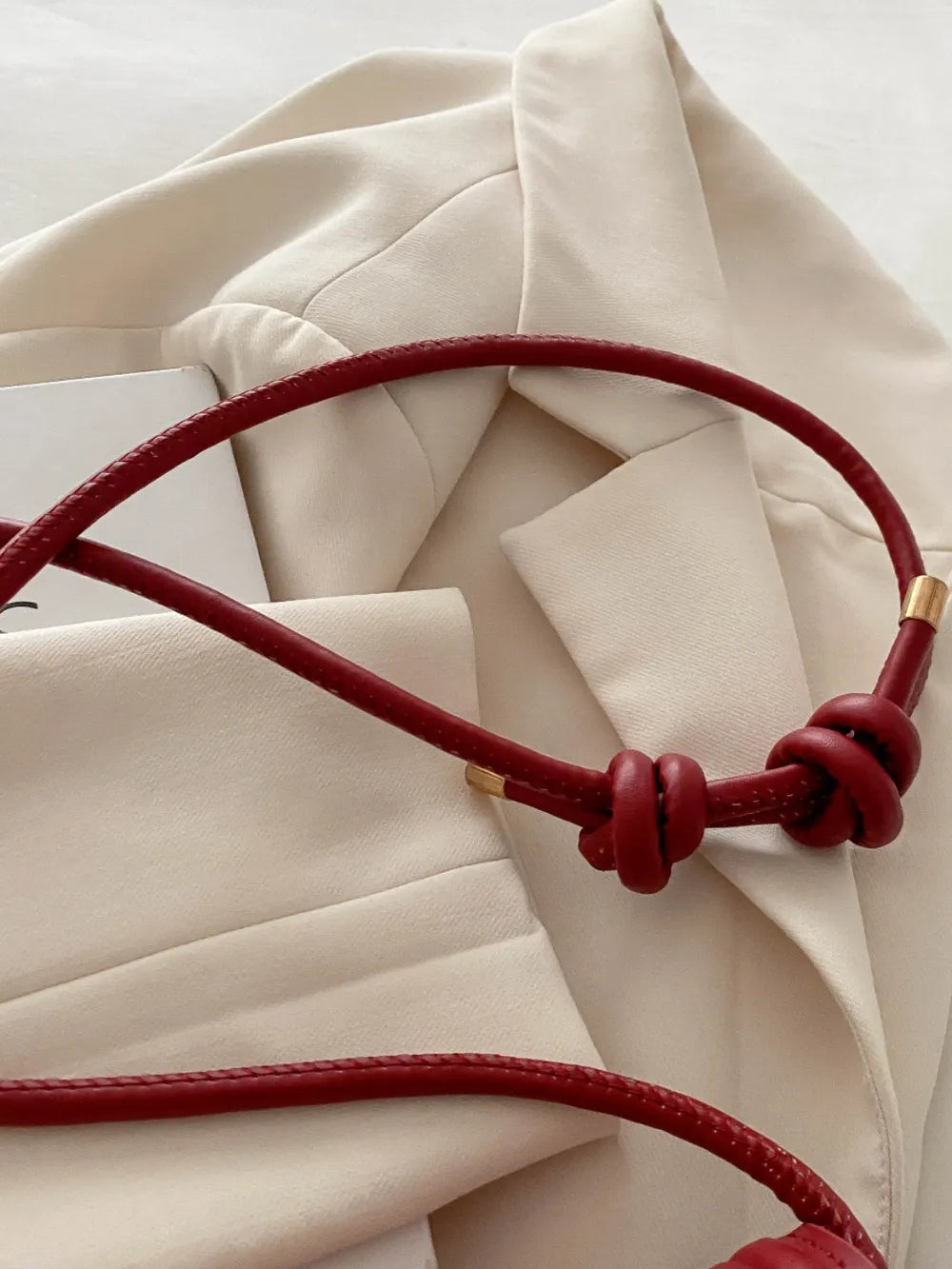 Knotted Strap PU Leather Handbag - LaTezza Online Shop