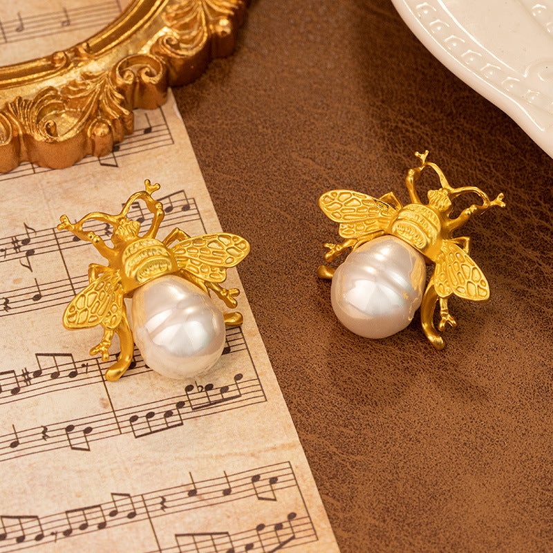 Honey Bee Earrings Women's Unique Retro Animal Gold Metal Earrings - LaTezza Online Shop