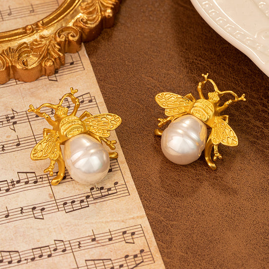 Honey Bee Earrings Women's Unique Retro Animal Gold Metal Earrings - LaTezza Online Shop