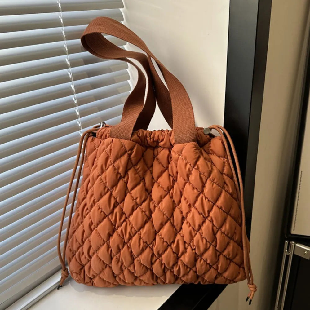 Drawstring Bubble Texture Tote Bag - LaTezza Online Shop