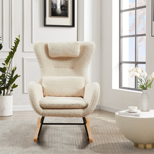 Rocking Chair Nursery, Modern Rocking Chair With High Backrest - LaTezza Online Shop