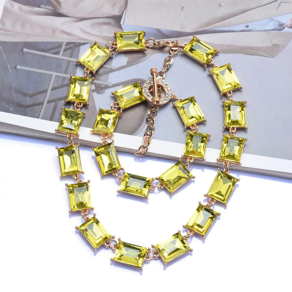 Purple Yellow Blue Glass Crystal Bracelets Jewelry Luxury Statement Bracelet - LaTezza Online Shop