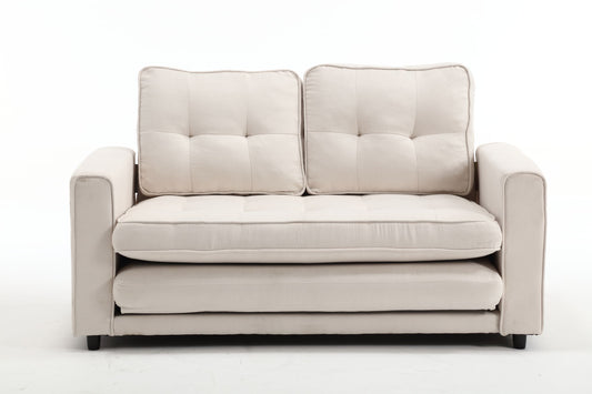 3 Fold Sofa Convertible Futon Couch sleeper sofabed Space saving loveseat Dark Gray & Light Gray & Beige - LaTezza Online Shop