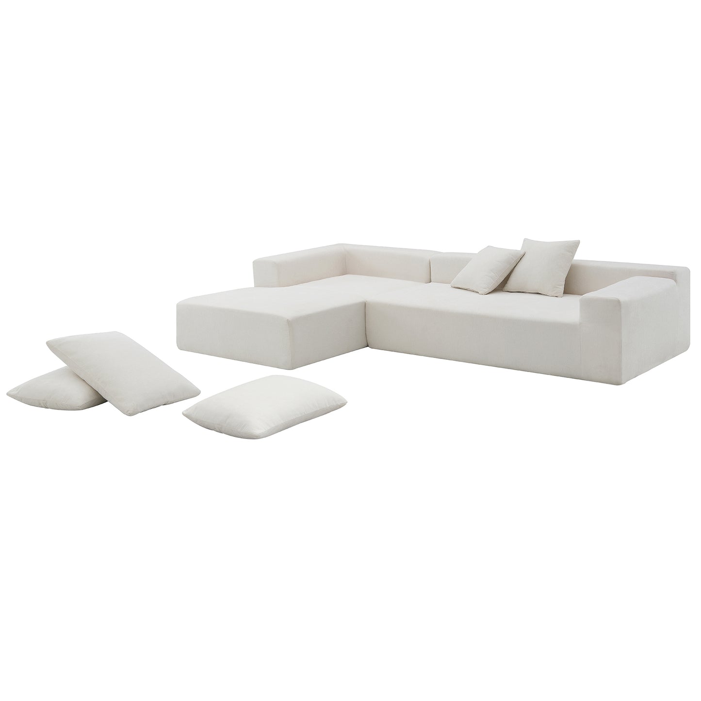 109*68" Modular Sectional Living Room Sofa Set Modern Minimalist Style Couch White - LaTezza Online Shop