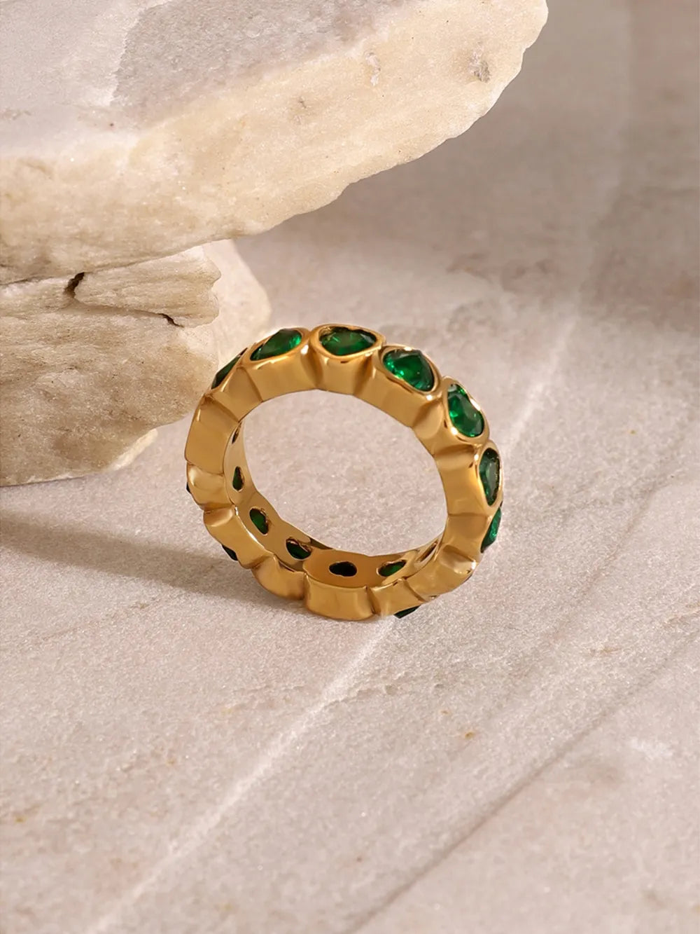 18K Gold-Plated Inlaid Zircon Ring - LaTezza Online Shop