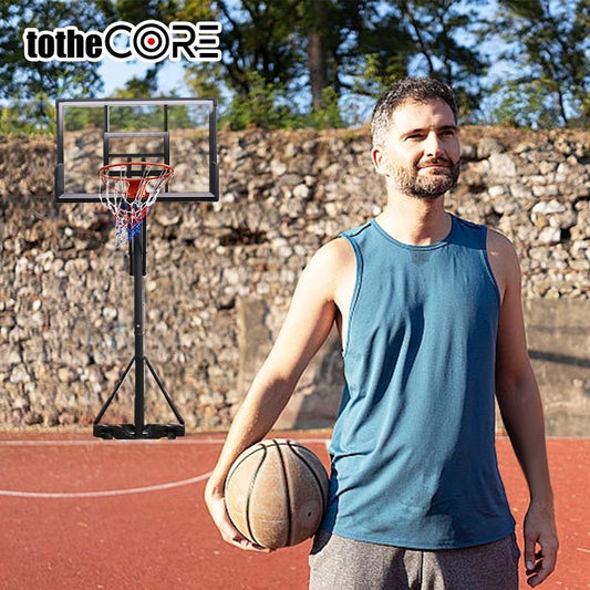 TotheCORE Basketball Stand 7.55-10.00 Ft Adjustable Portable Basketball Hoop & Goal PC Backplate, Large Base & Wheels - LaTezza Online Shop