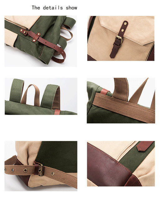 Men's and women's canvas retro backpack - LaTezza Online Shop