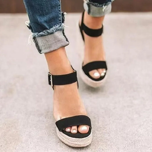 Wedge Sandals Open Toe High Heels - LaTezza Online Shop