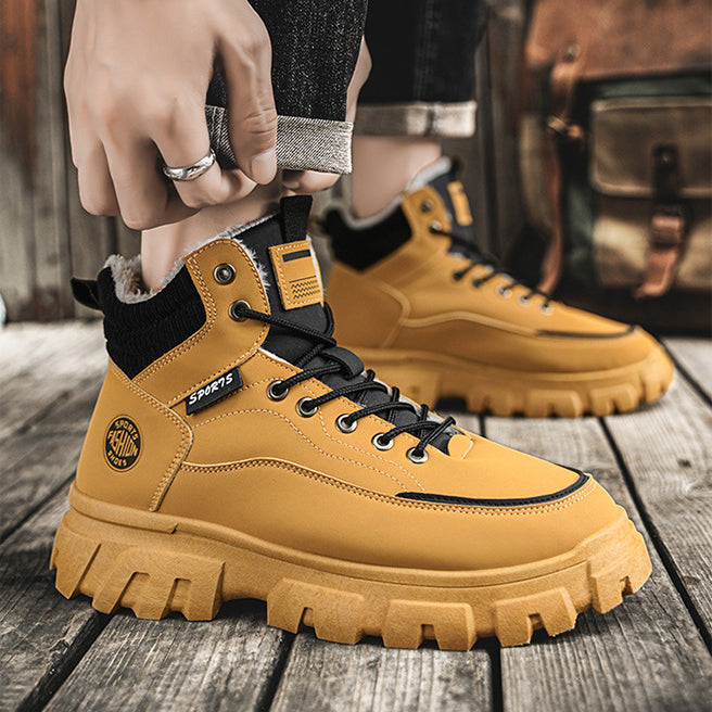 Men's winter suede high top Martin boo workwear versatile thick sole - LaTezza Online Shop