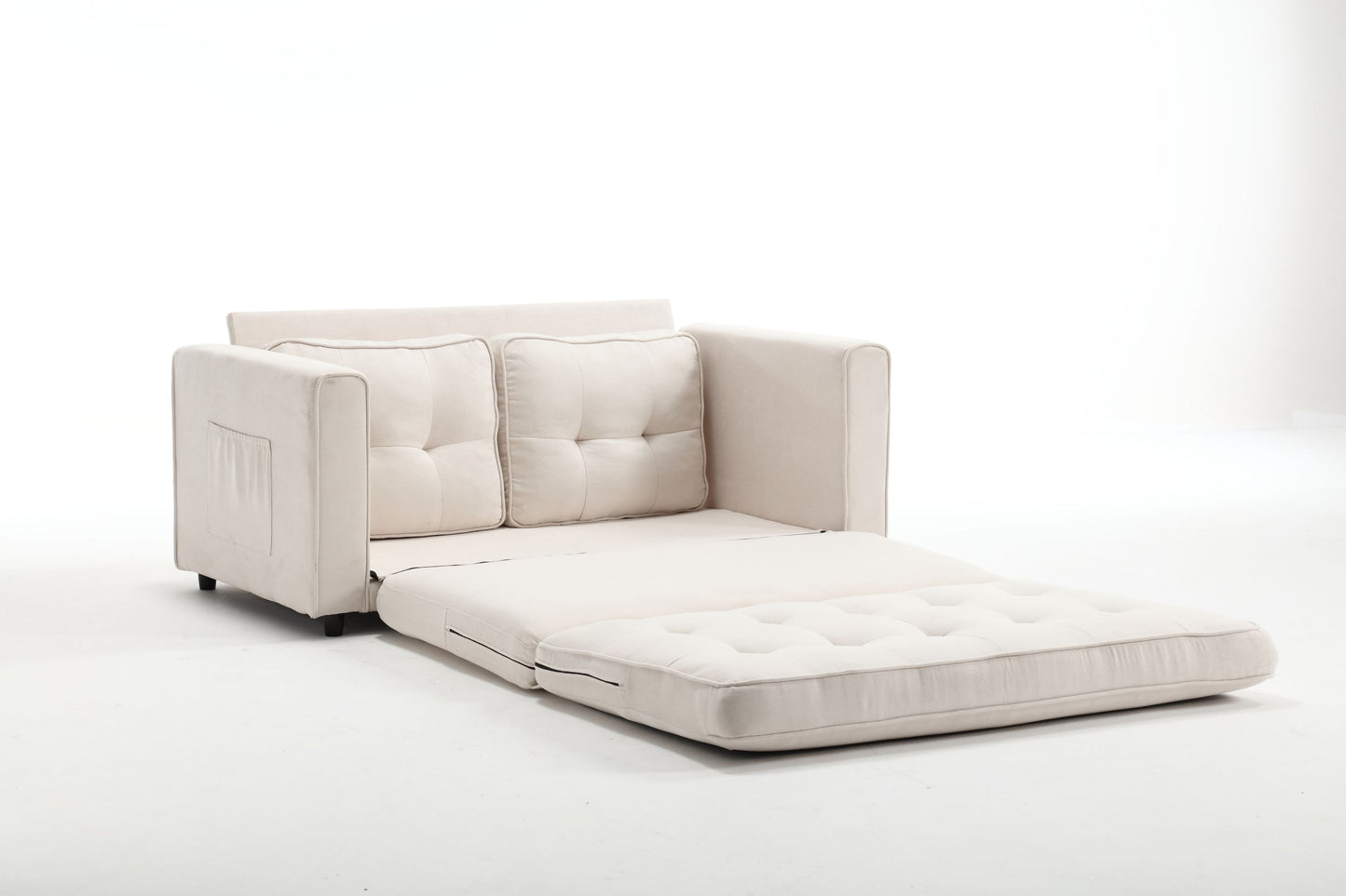 3 Fold Sofa Convertible Futon Couch sleeper sofabed Space saving loveseat Dark Gray & Light Gray & Beige - LaTezza Online Shop