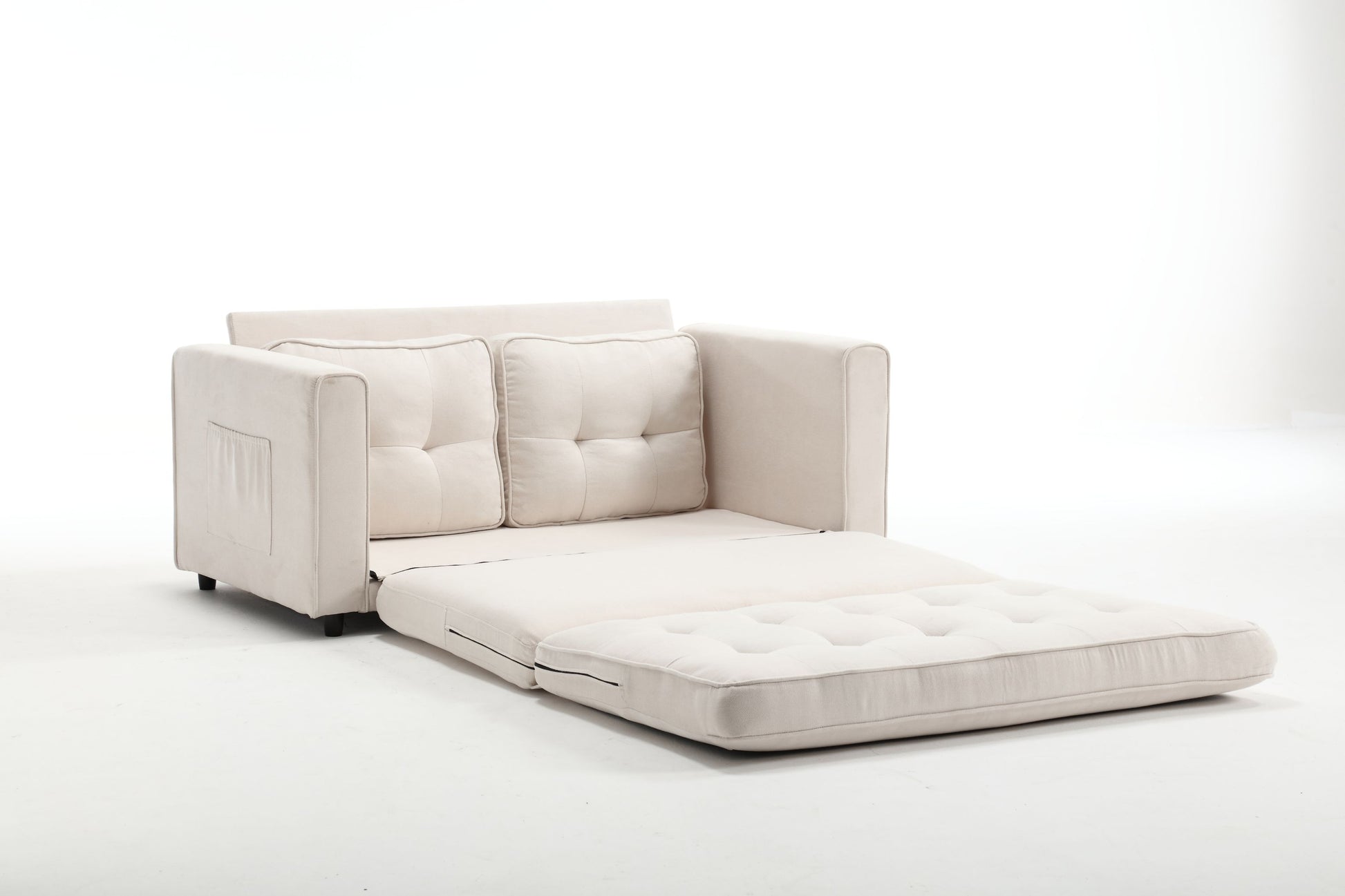 3 Fold Sofa Convertible Futon Couch sleeper sofabed Space saving loveseat Dark Gray & Light Gray & Beige - LaTezza Online Shop