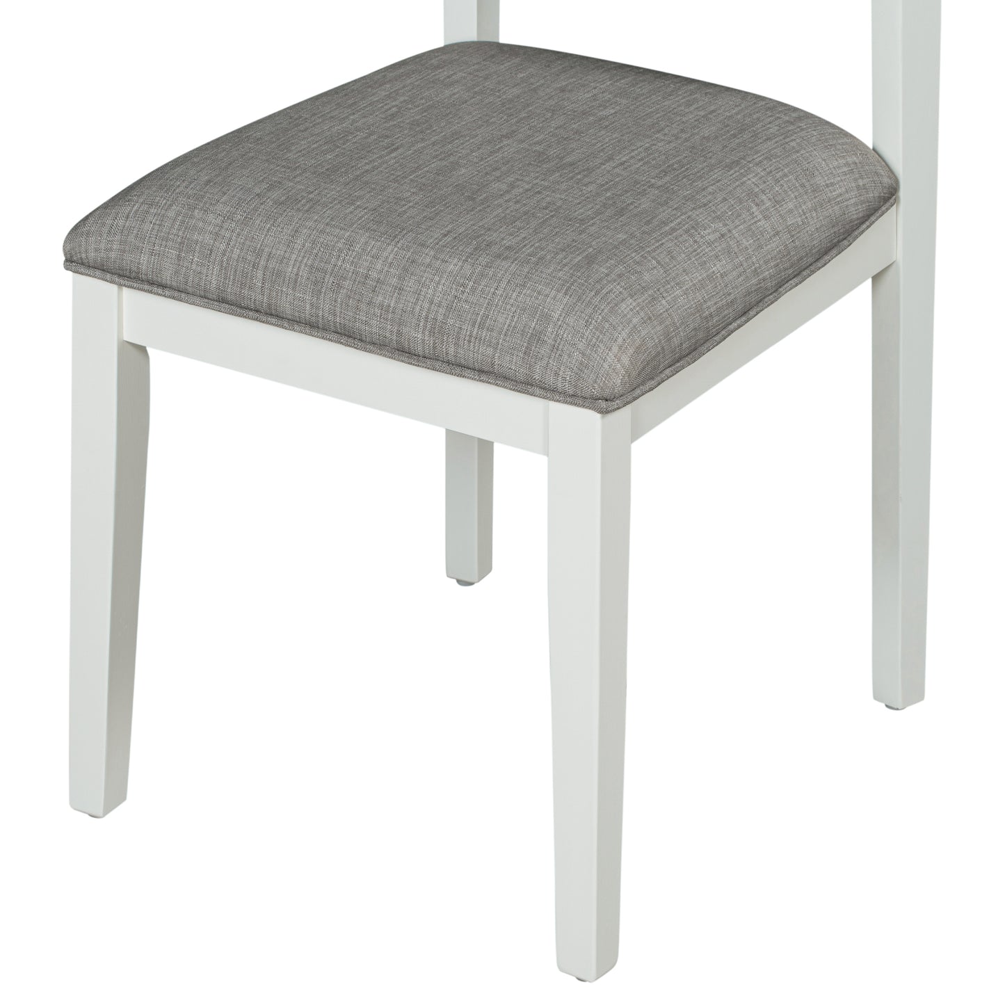 TREXM Classic and Traditional Style 6 - Piece Dining Set, Includes Dining Table  4 Upholstered Chairs & Bench (White+Gray) - LaTezza Online Shop