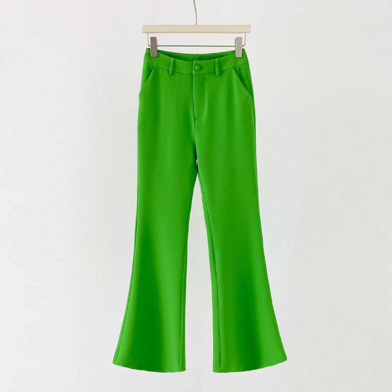 Spring and Autumn Temperament Set Women's Slim Fit Suit Small Coat Hanging Flare Pants Commuter Workplace Two Piece Set - LaTezza Online Shop