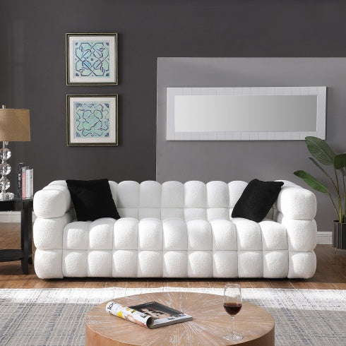 Marshmallow Boucle Sofa,boucle White 3 Seater - LaTezza Online Shop