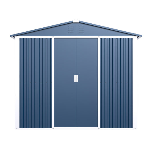 Professional Install Metal Shed 8.6 Ft. W X 6.3 Ft. D Metal Shed With Sliding Door In Blue 54 Sq. Ft. - LaTezza Online Shop