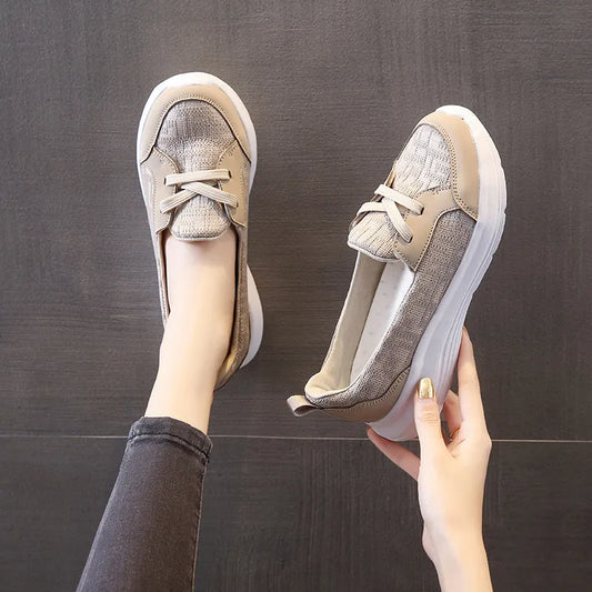 Round Toe Lace Up Sneakers - LaTezza Online Shop