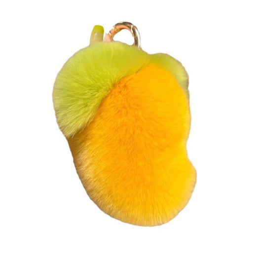 Rabbit Fur Mango Car Key Ring Pendant
