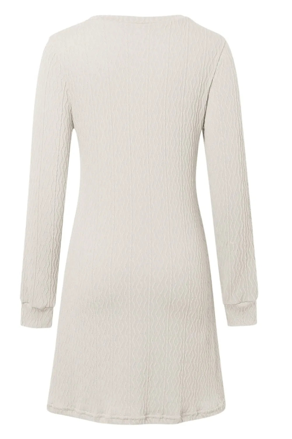 Solid color texture long sleeved elegant French dress women's dress - LaTezza Online Shop