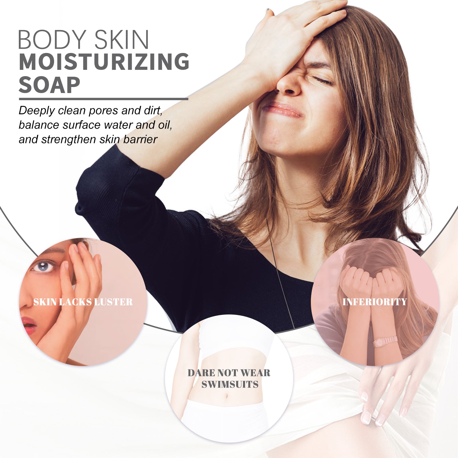 West&Month Body Skin Moisturizing Soap, Clear Acne Print Repair Dark Moisturizing Whitening Body Wash Soap - LaTezza Online Shop