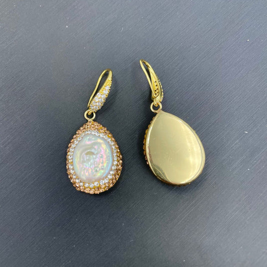 Baroque shaped pearl earrings luxury dangle jewelry - LaTezza Online Shop