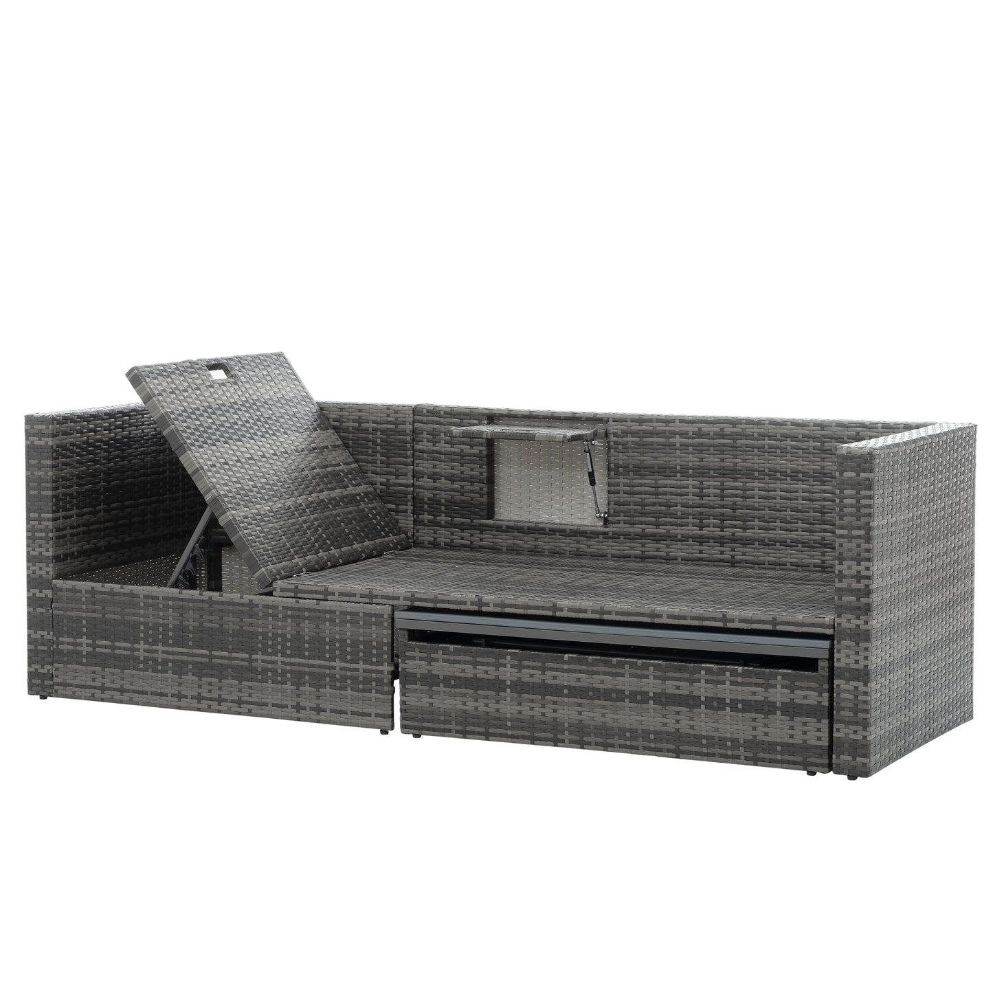 Patio Furniture, Outdoor Furniture, Seasonal PE Wicker Furniture,5 Set Wicker Furniture With Plywood Coffee Table - LaTezza Online Shop